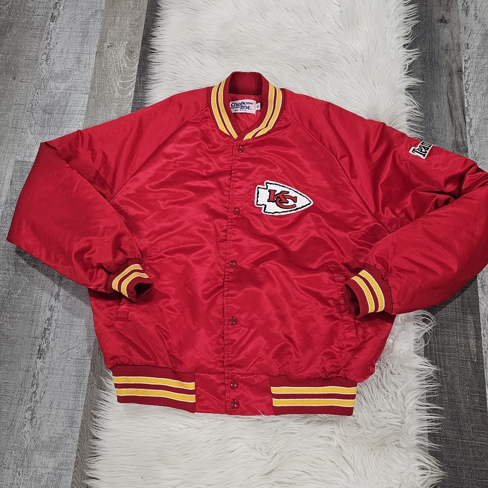 Chalkline vintage Kansas city  chiefs football  bomber jacket  made in USA